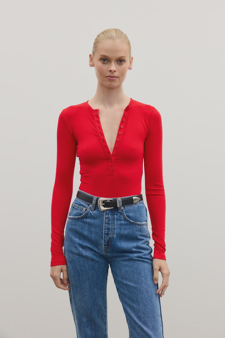 Bayse Lara Bodysuit - Cherry Red
