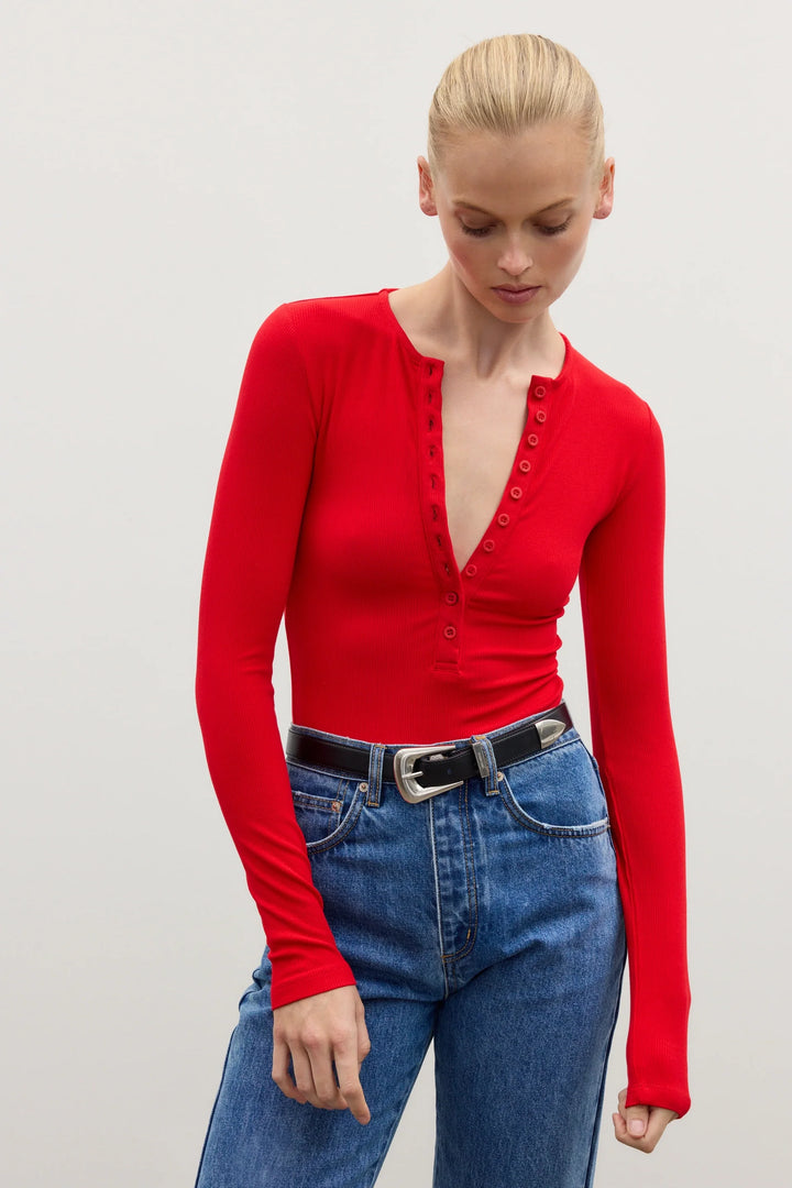 Bayse Lara Bodysuit - Cherry Red