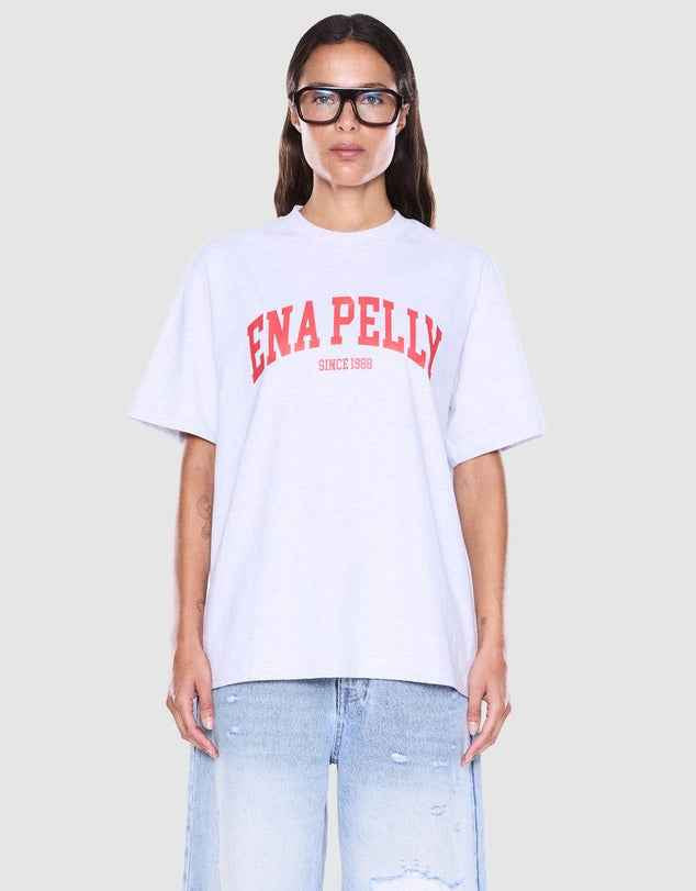 Ena Pelly Sophia Relaxed Tee - White Marle/Ena Pelly