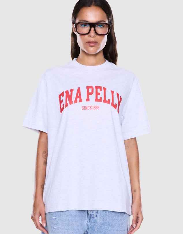 Ena Pelly Sophia Relaxed Tee - White Marle/Ena Pelly