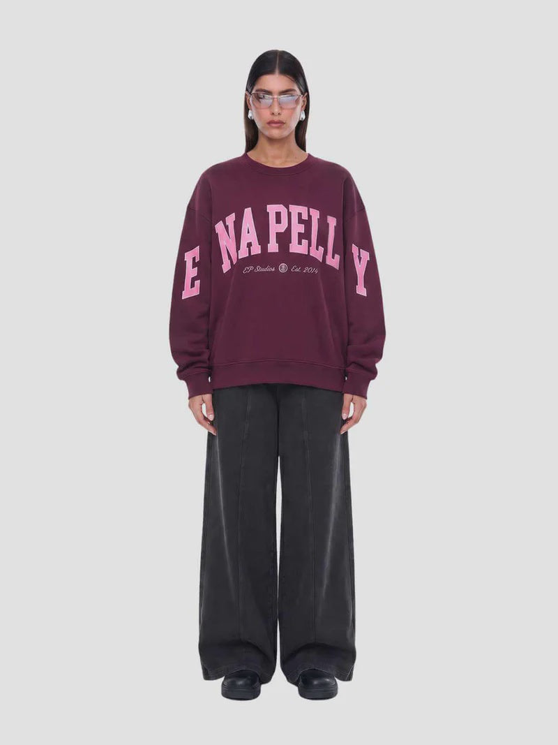 Ena Pelly Mila Oversized Sweater - Deep Cherry Red/Ena Pelly
