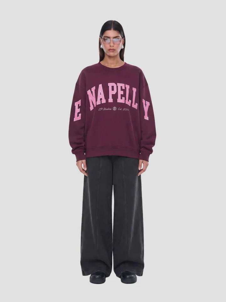 Ena Pelly Mila Oversized Sweater - Deep Cherry Red/Ena Pelly