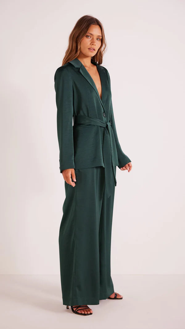 Minkpink Erin Belted Blazer - Emerald Green
