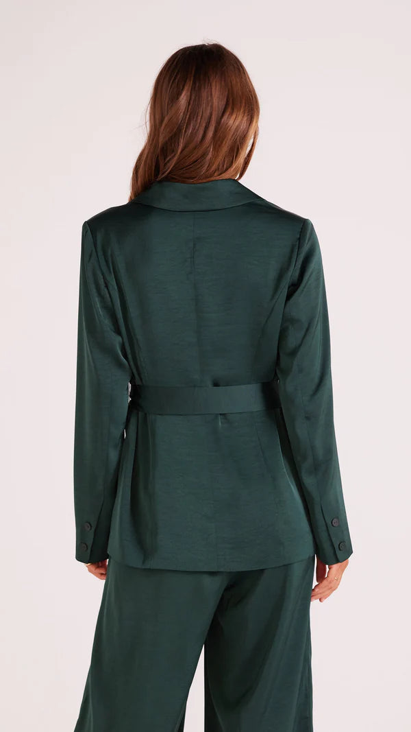 Minkpink Erin Belted Blazer - Emerald Green