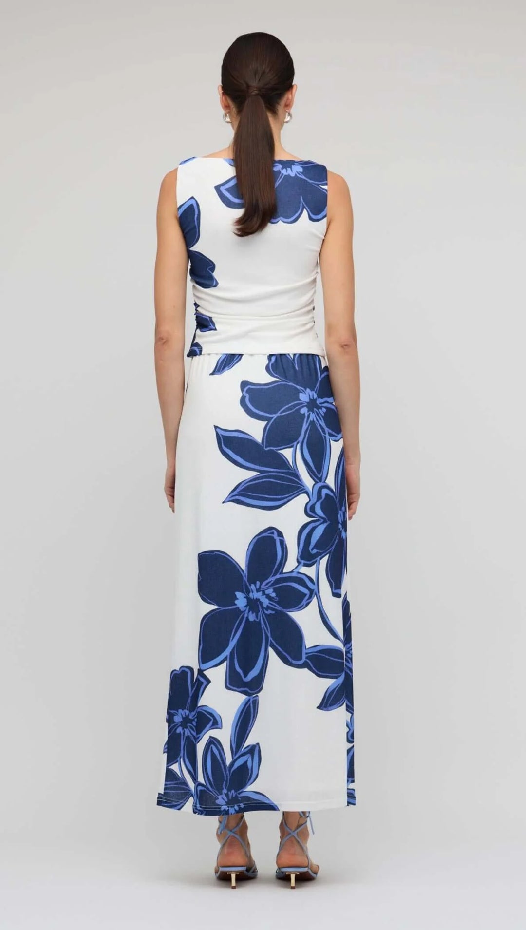 Staple The Label Ethos Mesh Top - Blue/White Floral