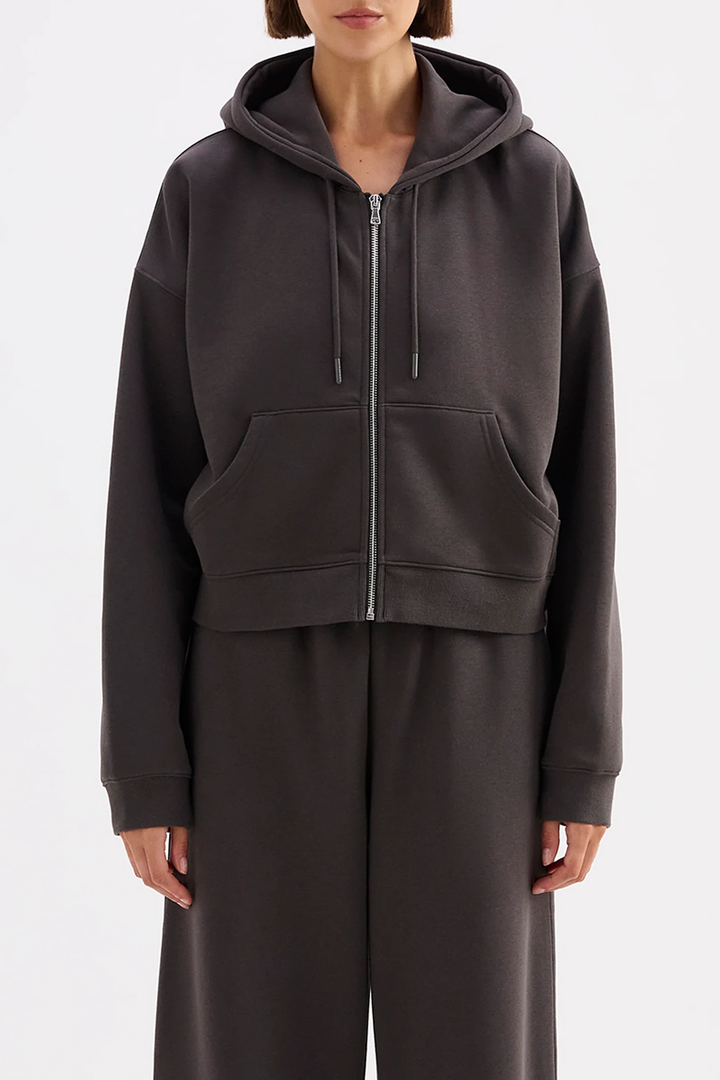 Nude Lucy Carter Zip Up Hoodie - Coal