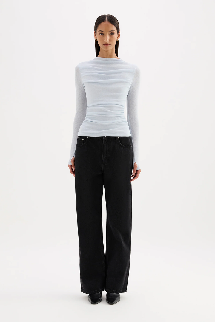 Nude Lucy Calista Mesh LS Top - Glacier