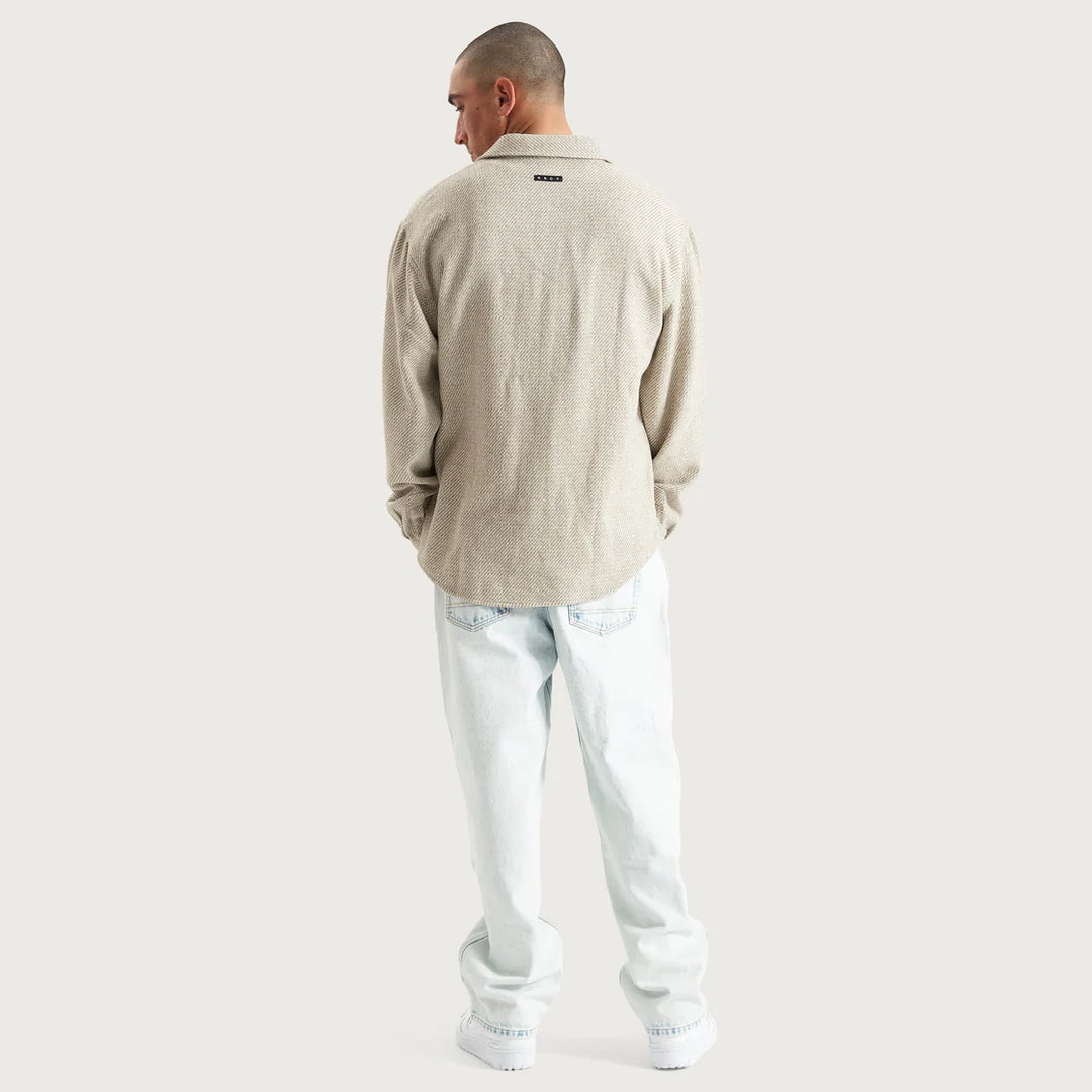 Kiss Chacey Firestone Dropped Shoulder Relaxed Overshirt - Cream/Tan