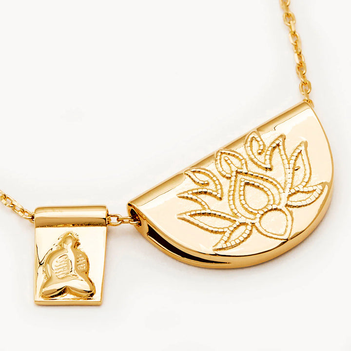 By Charlotte Lotus and Little Buddha Necklace - 18k Gold Vermeil