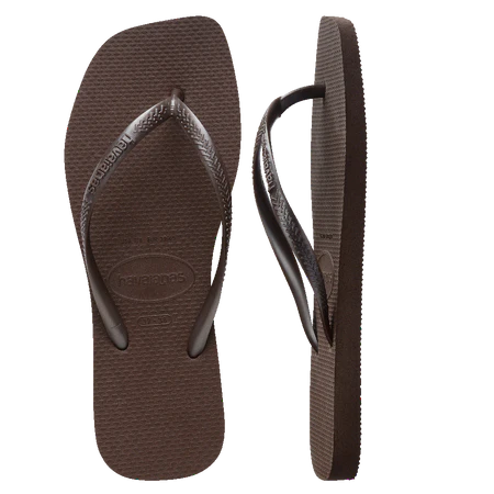 Havaianas Slim Square Female Thongs - Dark Brown