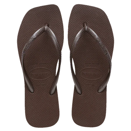 Havaianas Slim Square Female Thongs - Dark Brown