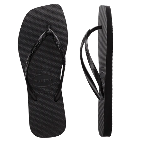 Havaianas Slim Square Female Thongs - Solid Black