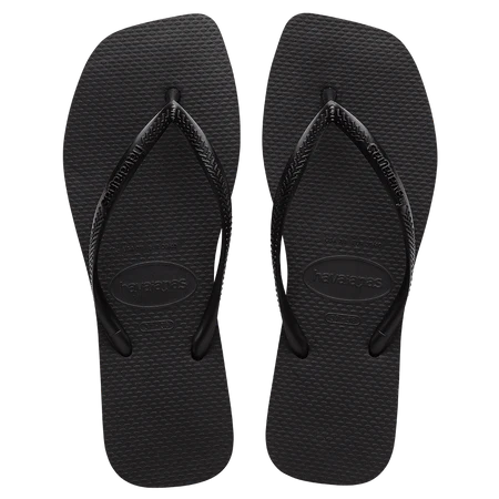 Havaianas Slim Square Female Thongs - Solid Black