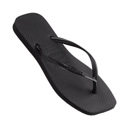 Havaianas Slim Square Female Thongs - Solid Black