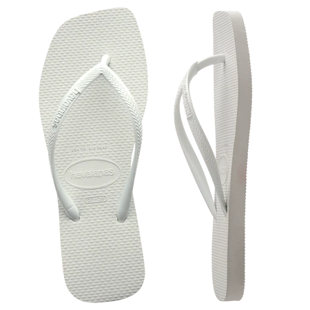 Havaianas Slim Square Solid Female Thongs - White