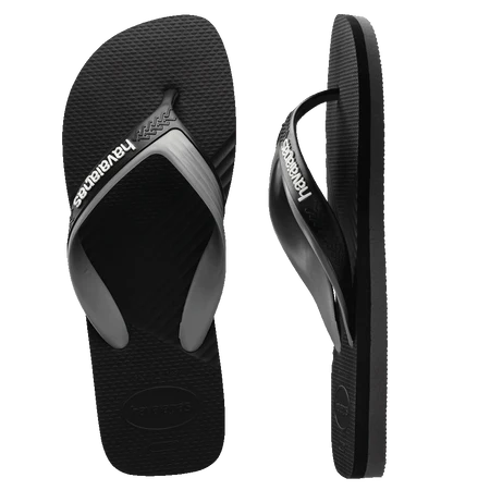 Havaianas Dual Male Thongs - Black/Steel Grey