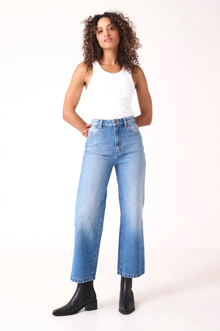 Rolla's Heidi Ankle Jean - Recycle Blue - Mid Vintage Blue