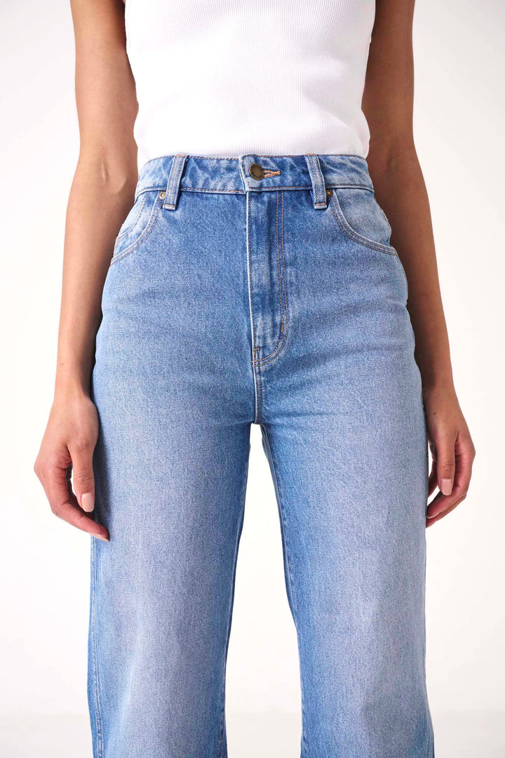 Rolla's Heidi Ankle Jean - Recycle Blue - Mid Vintage Blue