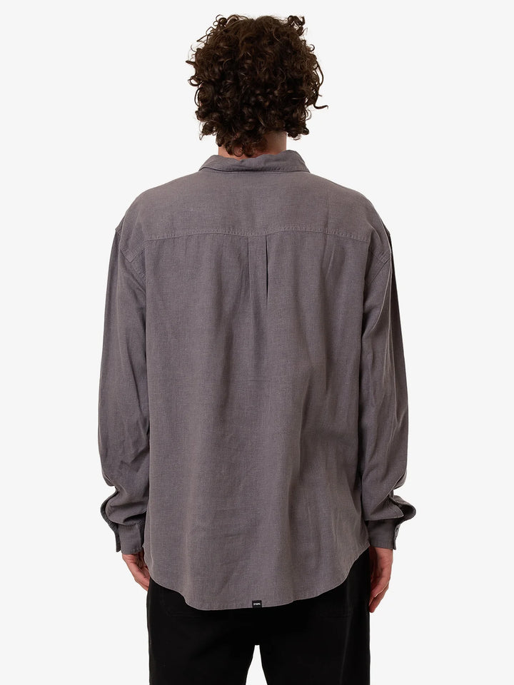 Thrills Hemp Thrills Oversize Long Sleeve Shirt - Grey Ash