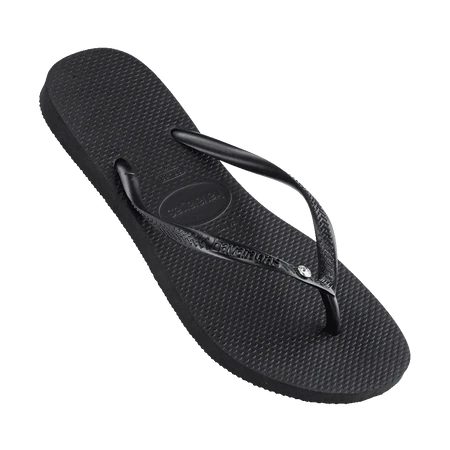 Havaianas Slim Crystal Female Thongs-Black