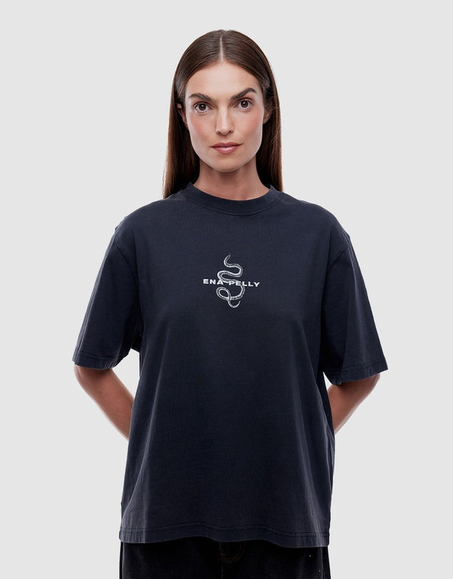 Ena Pelly Vintage Snake Tee - Vintage Black