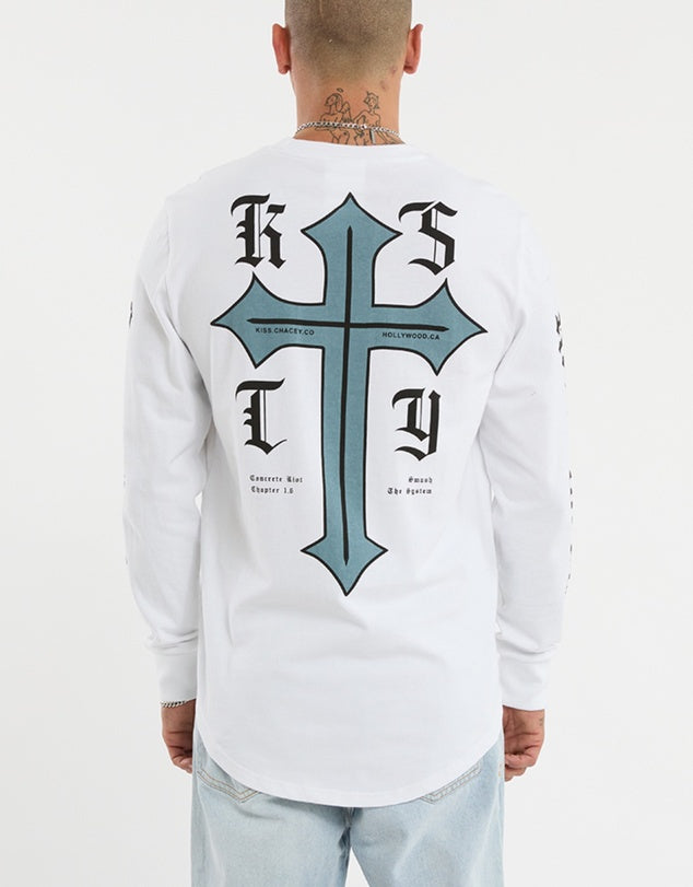 Kiss Chacey Venom Dual Curved LS Tee - Optical White