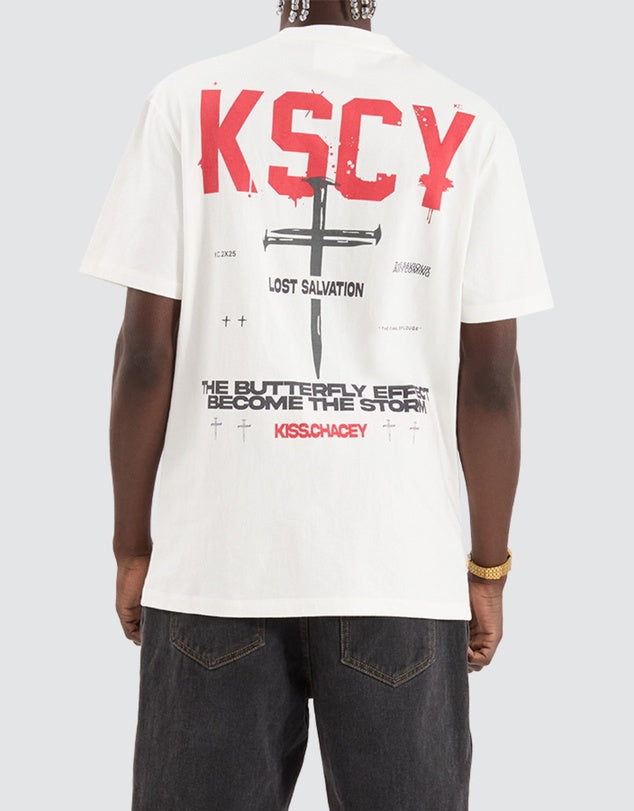 Kiss Chacey Stormed Relaxed Tee - Natural White