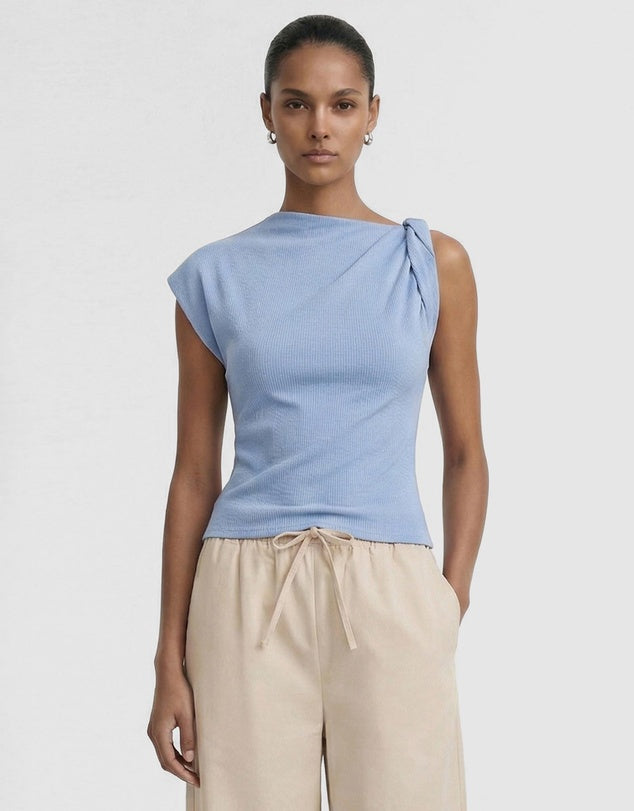 Staple The Label Maison Twist Top - Cornflower Blue