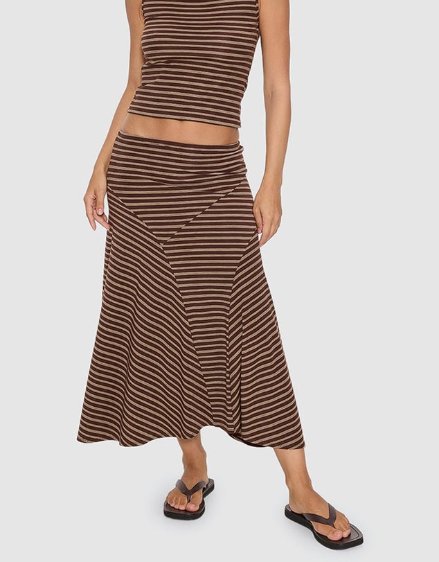 Thrills Best Of Luck Sienna Midi Skirt - Cocoa