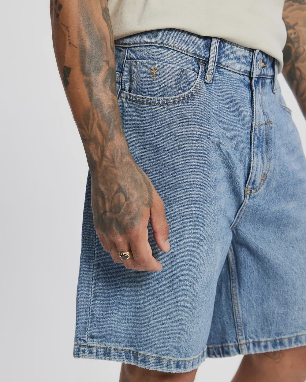 Thrills Slacker Relaxed Denim Short-Rustic Fade