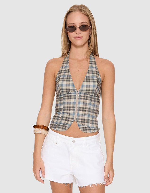 Thrills Desert Reverb Vida Halter Top - Placid Blue