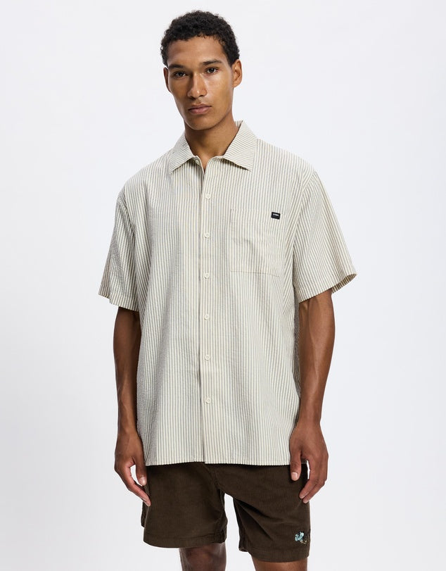 Thrills Neurotic Illusions Short Sleeve Shirt-Dirty White