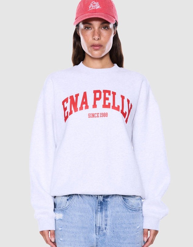 Ena Pelly Mila Oversized Sweater - White Marle