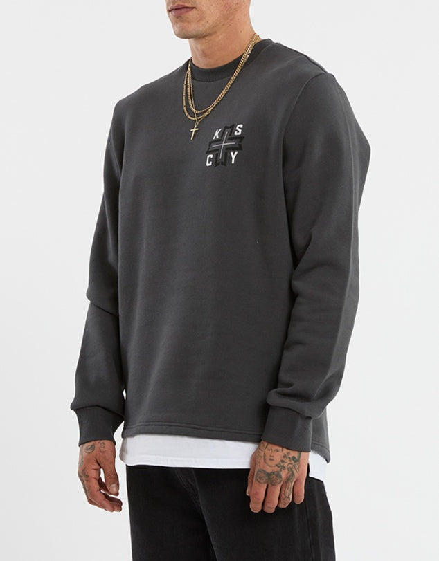 Kiss Chacey Roast Layered Sweater - Asphalt