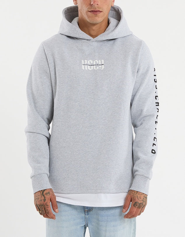 Kiss Chacey Sharp Layered Hoodie - Grey Marle