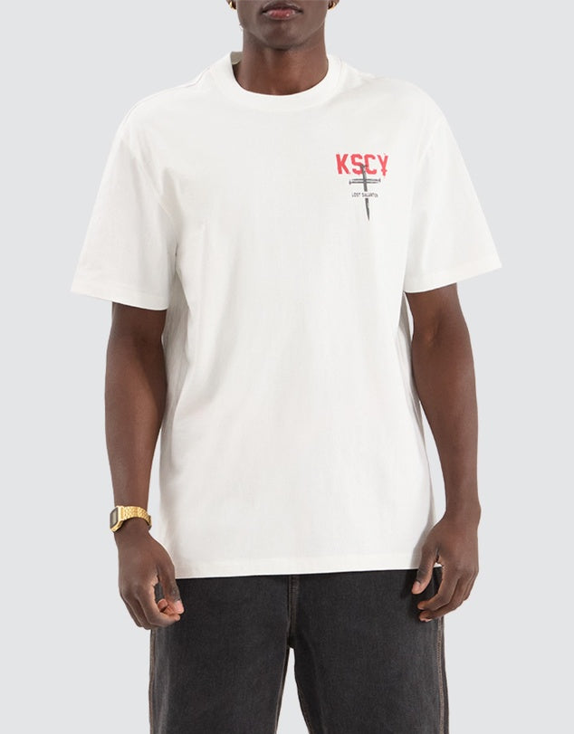 Kiss Chacey Stormed Relaxed Tee - Natural White