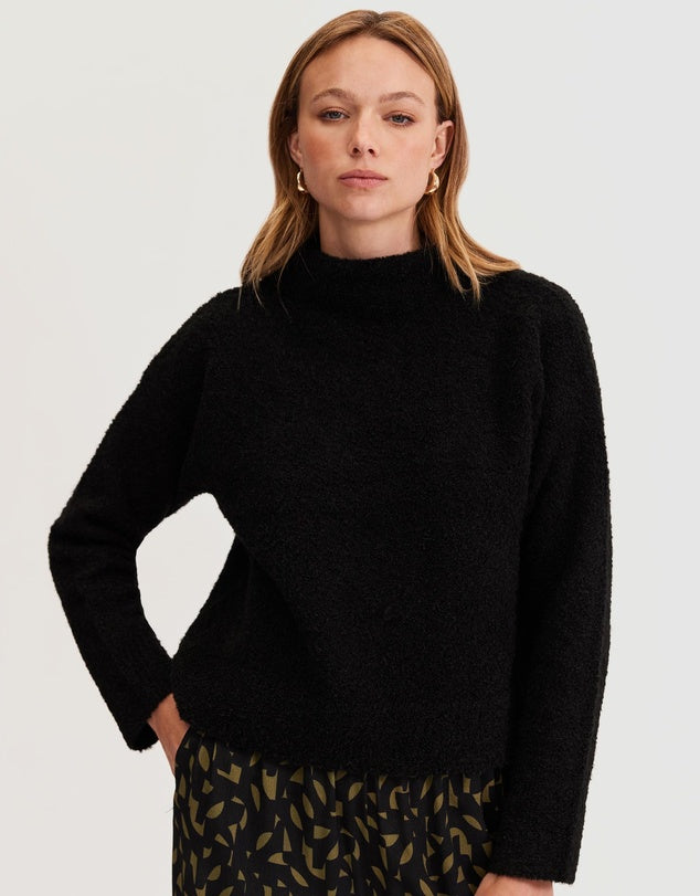 Staple The Label Anderson Boucle Jumper - Black