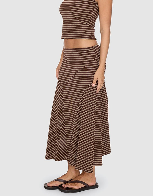 Thrills Best Of Luck Sienna Midi Skirt - Cocoa