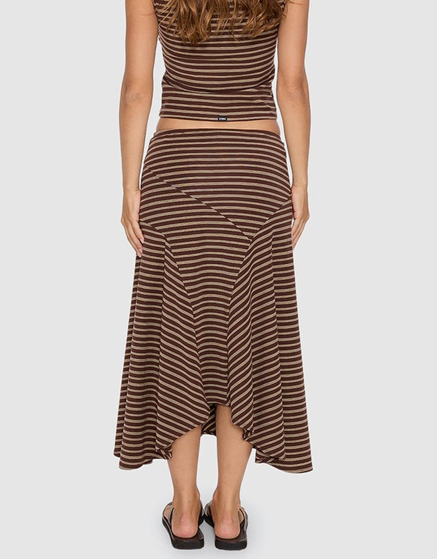 Thrills Best Of Luck Sienna Midi Skirt - Cocoa