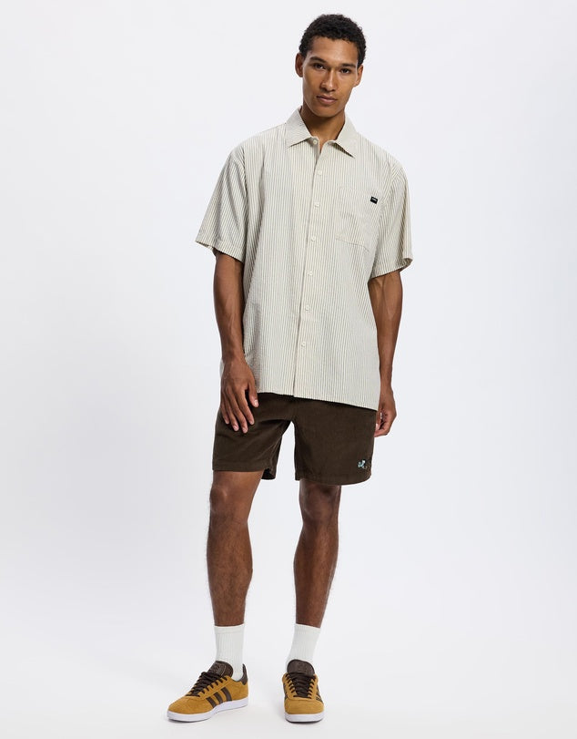 Thrills Neurotic Illusions Short Sleeve Shirt-Dirty White