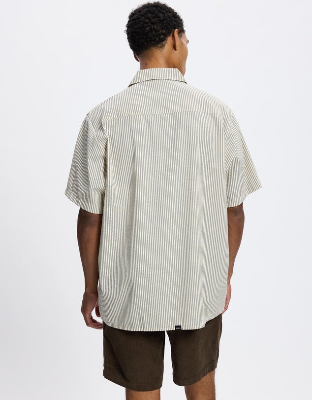 Thrills Neurotic Illusions Short Sleeve Shirt-Dirty White