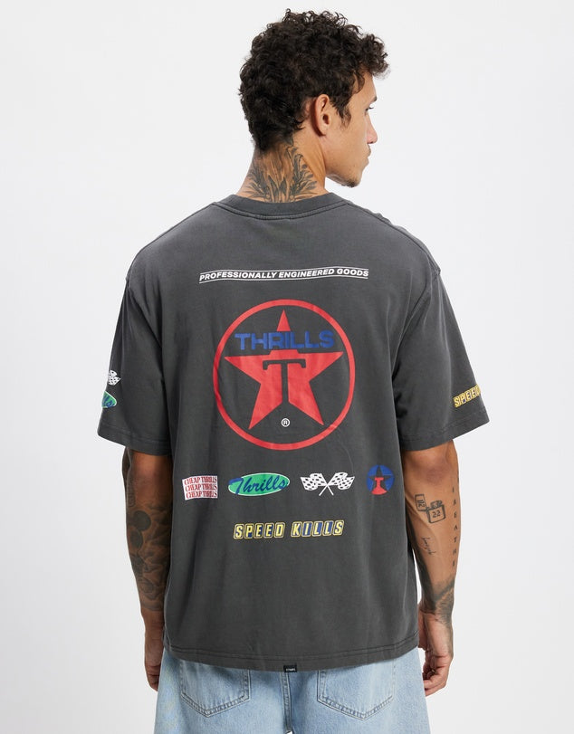 Thrills Super Charged Box Fit Oversize Cropped Tee-Merch Black