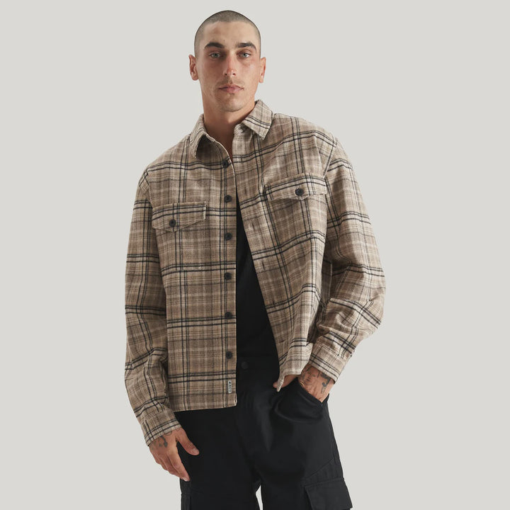 Kiss Chacey Ingenuity Relaxed Overshirt - Cloud Dancer Check