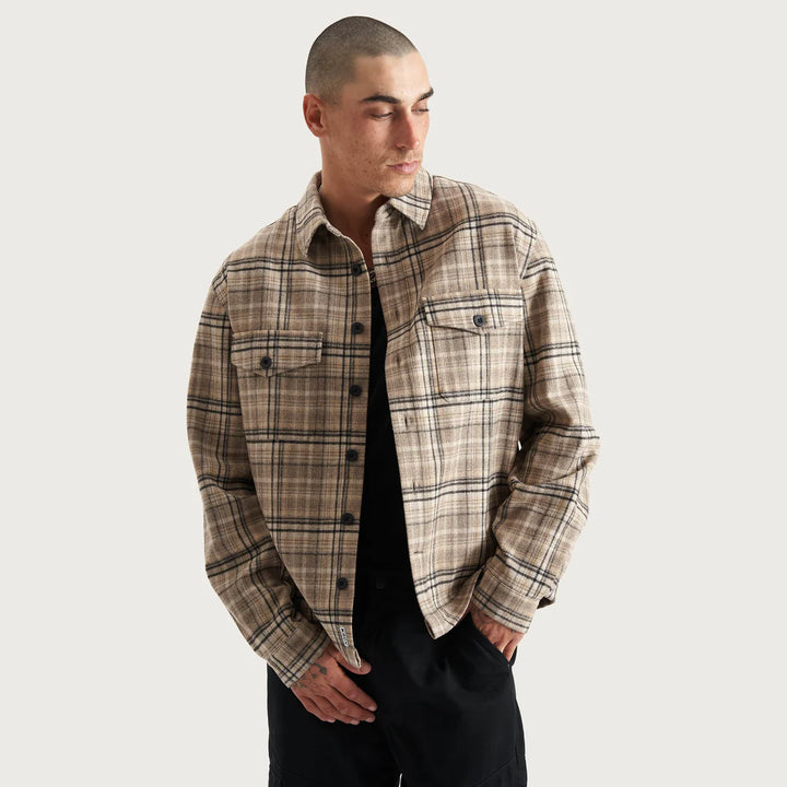 Kiss Chacey Ingenuity Relaxed Overshirt - Cloud Dancer Check