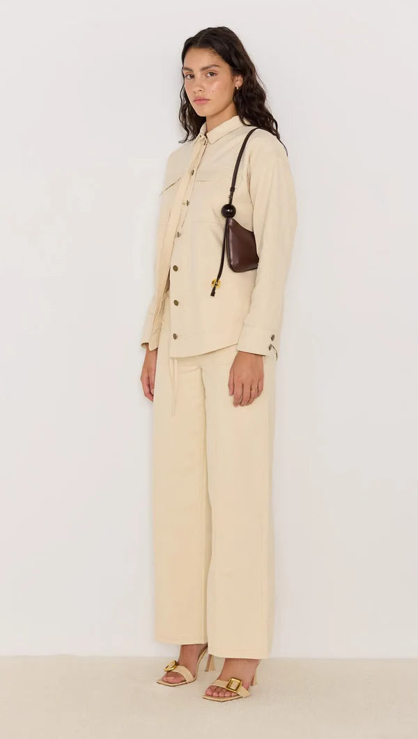 MinkPink Jane Drill Straight Leg Pant - Ivory