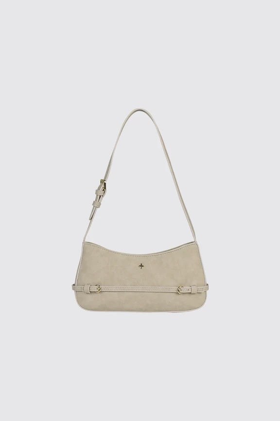 Peta + Jain Karis Shoulder Bag - Beige Suede Gold