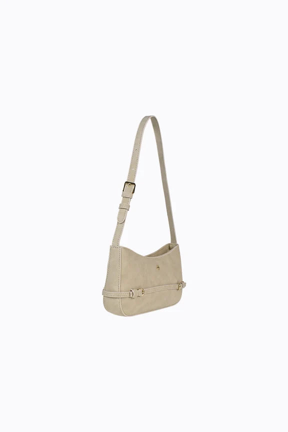 Peta + Jain Karis Shoulder Bag - Beige Suede Gold