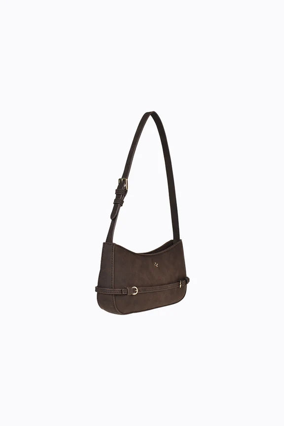 Peta + Jain Karis Shoulder Bag - Chocolate Suede Gold