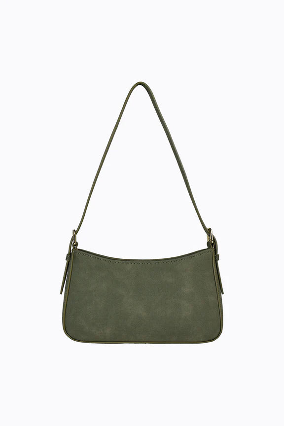 Peta + Jain Lilu Shoulder Bag - Khaki Faux Suede/Gold