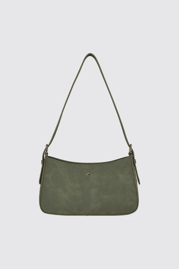 Peta + Jain Lilu Shoulder Bag - Khaki Faux Suede/Gold